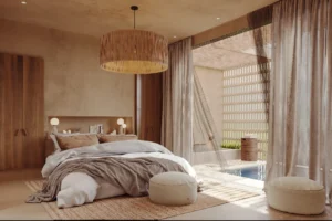 Bedroom with direct pool access, Skyline Ubud villa